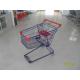 Safety Plastic 75L Retail Wire Shopping Cart With Easy Pushing Handle