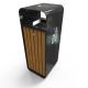 ISO9001 Certificate Street Square 50L Outdoor Wooden Trash Can