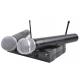 Black Handheld Wireless Microphone Karaoke System 40Hz-18KHz UHF-585