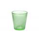 92mm Dense Bubble Green Colored Glass Candle Holder Hand Pressed
