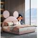 Modern Nordic Childrens Princess Bed Leather Pink Dream Castle Girls Mouse Bed