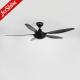 54 Inch Dc Motor Black Plastic Ceiling Fan With 6 Speeds Remote Control