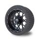 14 Inch Matte Black Golf Cart Rims And Tire Combo 225/30-14 Street DOT 101.6 PCD