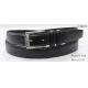 Silver Classic Buckle Mens Black Leather Belt With Double Loops Decoration