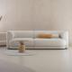 Apartment Sectional Fabric Cloth Sofa Set Ergonomic White Gray