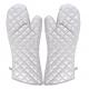 Silver Plated  Cotton  Heatproof Oven Gloves Soft Thickened Plain Design
