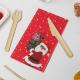 LFGB Biodegradable Disposable Cutlery Santa Claus Christmas Theme Party Paper