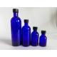 Blue Glass Makeup Bottles , Foundation Empty Cosmetic Packaging Bottles