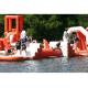 White And Red Inflatable Floating Water Obstacle / Outdoor Water Sports Park