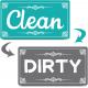 Customized 2mm Kitchen Clean Dirty Dishwasher Clean Sign Magnet 3.54*1.97inch