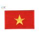 Polyester Background Fabric Embroidered Flag Patches Rectangle Shape For Uniform Garments