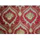 Polyester Red Chenille Jacquard Fabric 330GSM Flower Pattern
