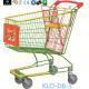 Caddie style Colorful Zinc Plated Supermarket Shopping Trolley With Advertisement Board 100L
