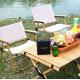 Custom Lightweight Beech Armrest Portable Metal Folding Outdoor Camping Fishing Chair