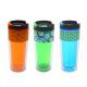 16oz AS/PS Double wall colorful tumbler with flip-lid eco-friendly FDA/LFGB/CA65