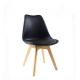 Eames Style Wooden Dining Room Chairs Soft Padded Seat With Solid Wooden Legs