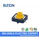 Momentary Yellow Miniature Tactile Switch / Square Push Button 4 Pin Terminal