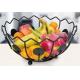 Living room accessories circular shape powder coated kitchen metal storage fruit basket