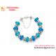 Fashion Ocean Hear Silver blue beads bracelet with European charm beads silver