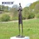 modern high-quality Outdoor abstract person holding rabbit bronze sculpture
