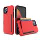 Solid Color 3-in-1 Mobile Phone Case Luxury TPU PC Card Wallet Cover for iPhone 11 2019