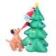 Outdoor Holiday Decoration Inflatable Tree with Dog display for Family Party
