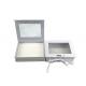 Clear PVC Window Foldable Gift Boxes Embossing / Hot Stamping Surface With Ribbon Closure