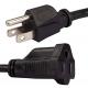 American standard 3pin black 18AWG extension power cord  0.5m-10m copper power extension cable