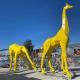 Geometry Garden Animal Sculptures Outdoor Giraffe Garden Statue Customized