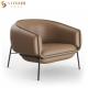 Single Nordic Modern Leisure Chair PU Leather 96cm Length For Living Room