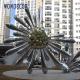 Large scale art blooming flower stainless steel sculpture in the square