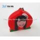 OEM Funny Red Peach Shaped Musical Keyring , Custom Talking Keychain