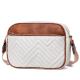 HOT QUILTED EMBROIDERY CHECK COLOR MATCHING VINTAGE SHOULDER BAG ZIPPER STRAP CROSSBODY BAG PURSE SMALL SQUARE BAG