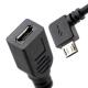 CUSTOM 90 Degree Right Angle Male to Female Micro USB Cable