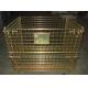 Industrial warehouse folding stackable storage wire mesh basket container