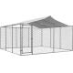 Outdoor Dog Kennels for Large Dogs with Roof, Heavy Duty Metal Dog Enclosures for Outside, Large House Cage Dog Pen