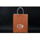 Custom Orange Eco Paper Bags With Handles Twisted Solid Plate Printing