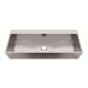 Bathroom Vessel Stainless Steel Hand Wash Basin Zero Radius Corners With 2 Holes