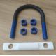 M6, M8, M10, M12, M14,M16 PTFE coating U-bolt With Polyshrink ,4 Nuts and half round i-rod