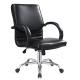 Cool Ergonomic PU Leather Office Chair For Employee Chrome R350 FOOT