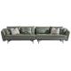 Long sofa divided into two sectionla chaise sofa with ottoman by Feather filled leather upholstery cushion lobby seating
