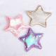 Assorted Colors Applique Crafts Shiny Satin Fabric Star Patches For Hair Accessories