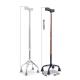 Stable Quad Base Brown Aluminum Walking Cane  High Stability