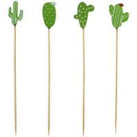 Customized Cactus Bamboo Food Picks For Appetizer Sandwich Burger Flower