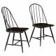 Optional Colour Wooden Dining Room Chairs Mixed Media Spindle Back With Saddle Seat