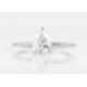 White Gold Real Diamond Jewellery Ring 1.33ct Pear Cut PS 6×8mm For Engagement