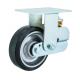 Roller Bearing 6 Inch Rubber / Polyurethane Spiral Shock Absorption Fixed Casters Wheel