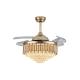 ECO Retractable Blade Ceiling Fan Light Gold Fan With Folding Blades
