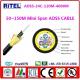 ADSS fiber optic cable ADSS-48C, 50~150M mini span, SINGLE PE SHEATH for 10kv,35kv