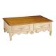 Oak Wood Hand Carved Flower Gilding Hotel Coffee Table / Modern End Tables